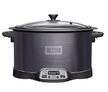 Weston 2-in-1 Indoor Smoker and Slow Cooker - Black and Stainless Steel