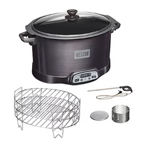 Weston 2-in-1 Indoor Smoker and Slow Cooker - Black and Stainless Steel