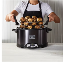 Weston 2-in-1 Indoor Smoker and Slow Cooker - Black and Stainless Steel