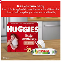 Huggies Unscented Natural Care Sensitive Baby Wipes, 1,088 ct.
