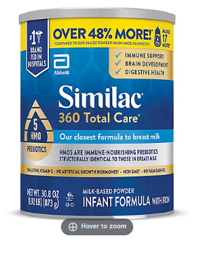 Similac 360 Total Care Powder Infant Formula, 30.8 oz.