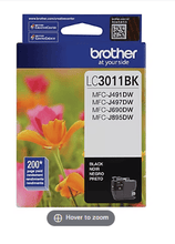 Brother Genuine LC3011BK Black Standard-Yield Ink Cartridge