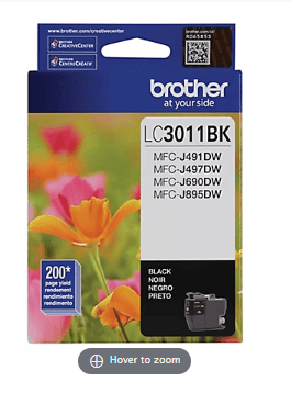 Brother Genuine LC3011BK Black Standard-Yield Ink Cartridge