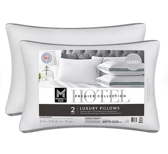 Member's Mark Hotel Premier Collection Bed Pillows, Assorted Sizes Set of 2