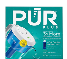 PUR 11 Cup Water Filtration Pitcher with Two Replacement Filters - Clear