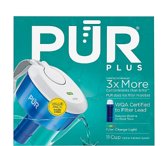 PUR 11 Cup Water Filtration Pitcher with Two Replacement Filters - Clear