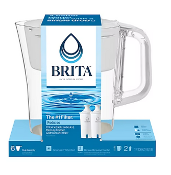 Brita Small 6-Cup Pitcher with 2 Brita Standard Filters