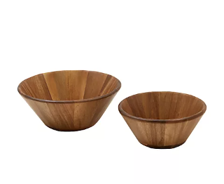 Acacia Wood Serving Bowls, 2 Pc.