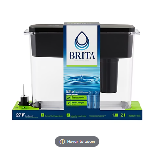 Brita UltraMax 27-Cup Filtered Water Dispenser with 2 Elite Filters - Black