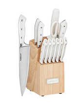 Cuisinart Classic 13-Pc. White Stainless Steel Knife Block Set with 9-Knives, Sharpening Steel and All-Purpose Shears