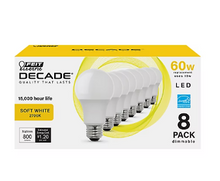 Feit Electric Decade 60W Equivalent LED A19 Light Bulb, 8 pk. - Soft White