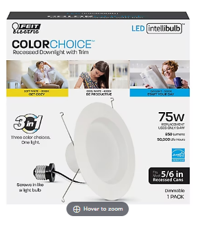 Feit Electric 75W Equivalent 5"/6" Color Selectable LED Recessed Downlight