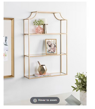 Kate and Laurel Ciel Glam 3-Tier Scalloped Wall Shelf - Gold