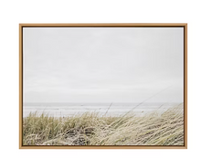 Kate and Laurel Sylvie East Beach Framed Canvas Wall Art by Amy Peterson Art Studio, 28x38 Natural, Chic Coastal Art for Wall