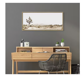 Kate and Laurel Sylvie Lone Joshua Tree Framed Canvas Wall Art by Amy Peterson Art Studio