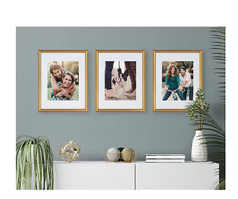 Kate and Laurel Adlynn Wall Picture Set of 4 Frame Set - Gold