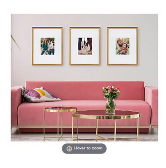 Kate and Laurel Adlynn Wall Picture Set of 3 Frame Set - Gold