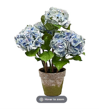 Hortensia decorativa artificial en maceta Winward - Azul claro