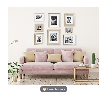 Kate and Laurel Odessa Gallery Wall 8 Piece Frame Set with Assorted Size Frames - Champagne Gold