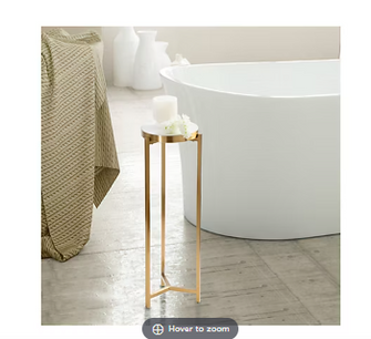 Kate and Laurel Aguilar Modern Drink Table - White and Gold
