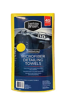 Berkley Jensen Premium Microfiber Detailing Towels, 40 pk. - Yellow