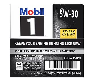 Mobil 1 Advanced Full Synthetic Motor Oil 5W-30, 6 pk./1 qt.