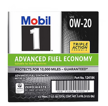 Mobil 1 Advanced Fuel Economy Full Synthetic Motor Oil 0W-20, 6 pk./1 qt.