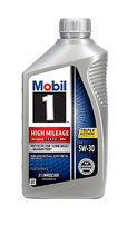 Mobil 1 High Mileage Full Synthetic Motor Oil 5W-30, 6 pk./1 qt.
