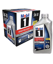 Mobil 1 High Mileage Full Synthetic Motor Oil 5W-30, 6 pk./1 qt.