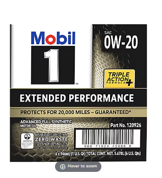 Mobil 1 Extended Performance Full Synthetic Motor Oil 5W-30, 6 pk./1 qt.