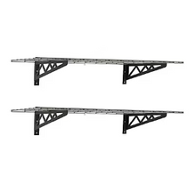SafeRacks Wall Shelves, 2 Pack with Accessory Hooks - Hammertone