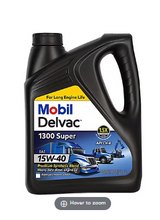 Mobil Delvac 1300 Super Heavy Duty Synthetic Blend Diesel Engine Oil 15W-40, 4 pk./1 gal.