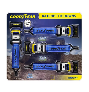 Goodyear Ratchet Tie Downs, 4 pk.