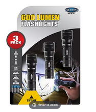 Police Security 600-Lumen Flashlights, 3 pk.