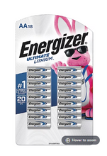 Energizer Ultimate Lithium AA Batteries, Double A Batteries, 18 ct.