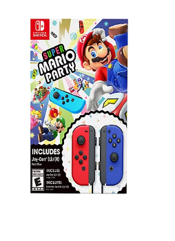 Nintendo Super Mario Party Game with Red & Blue Joy-Con Bundle (Nintendo Switch)