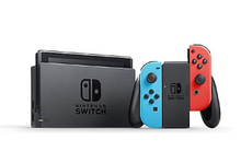Nintendo Switch with Neon Blue and Neon Red Joy-Con