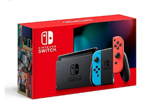Nintendo Switch with Neon Blue and Neon Red Joy-Con
