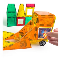 Tytan 60-Pc. Magnetic Tiles Construction Site and Trucks Building Blocks Set