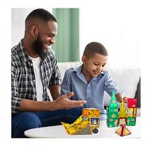 Tytan 60-Pc. Magnetic Tiles Construction Site and Trucks Building Blocks Set