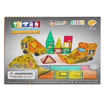 Tytan 60-Pc. Magnetic Tiles Construction Site and Trucks Building Blocks Set