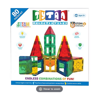 Tytan 80-Pc. Magnetic Learning Tiles and Building Set