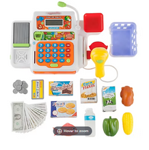 Toy Time Pretend Cash Register Supermarket Playset