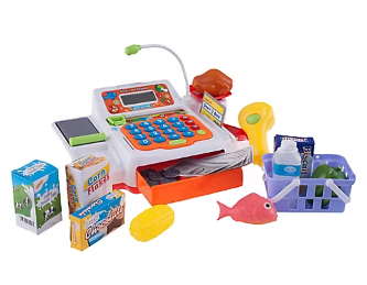 Toy Time Pretend Cash Register Supermarket Playset