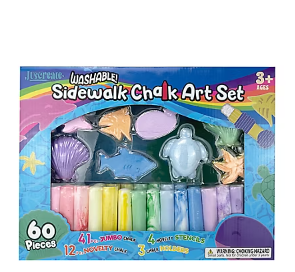 Juscreate Sidewalk Chalk Set, 60 Pc.