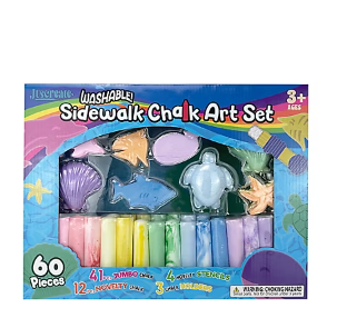 Juscreate Sidewalk Chalk Set, 60 Pc.