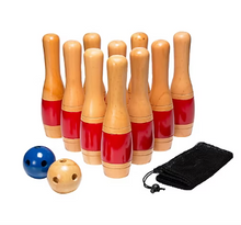 Toy Time Outdoor Wooden Lawn Bowling Game Set