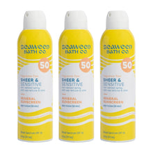 Seaweed Bath Co. Sheer & Sensitive Mineral Sunscreen Spray SPF 50, 6 oz, 3-pack