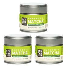 Sencha Naturals Emperor's Ceremonial Matcha Green Tea Powder Tin, 3 Pack, 1.06 oz (30g) Each, 3.18 oz Total