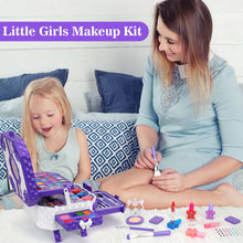 Sendida Kids Makeup Kit, 64pcs Real Washable Kids Makeup Set for Girl Toys Princess Brithday Gifts for Little Girls 3-12 Year Old, Large Size